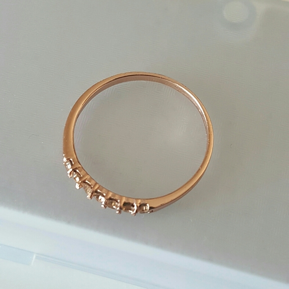 Rose Gold Plated Sterling Silver Stacking Ring - Picture 7 of 7